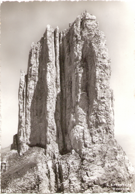 Die Westwand des sechsten Kreuzberges um das Jahr 1940. Fotograf: Hans Gross jun., St. Gallen, Nr. 23348