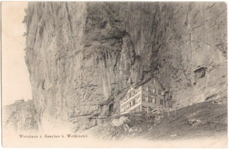 Das Wirtshaus zum Aescher beim Wildkirchli um 1900, Aufnahme und Verlag der Gebrüder Wehrli, Kilchberg, Zürich, Nr. 12847