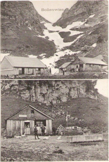 Die alte Wirtschaft Bollenwees um das Jahr 1910. Aufnahme und Verlag von G. Metz, Basel