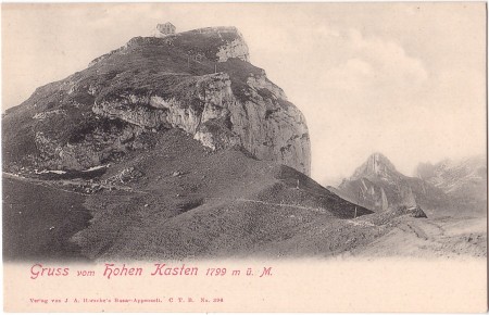 Hoher Kasten Foto J. A. Hersche’s Bazar-Appenzell, C T. B., No. 396 _RU